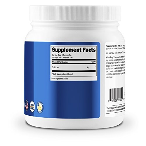 Nutricost D-Ribose Powder 500 Grams - 5000mg Per Serving, Non-GMO...