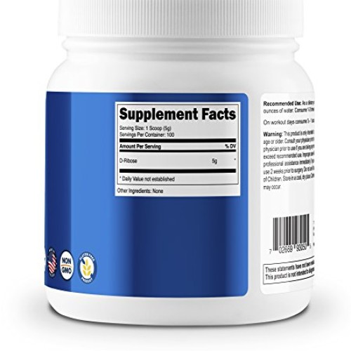 Nutricost D-Ribose Powder 500 Grams - 5000mg Per Serving, Non-GMO...