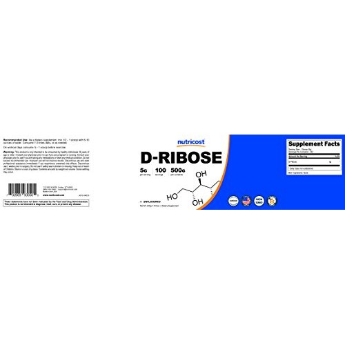 Nutricost D-Ribose Powder 500 Grams - 5000mg Per Serving, Non-GMO...