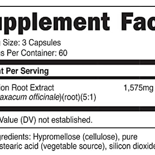 Nutricost Dandelion Root 525mg 180 Capsules - 1575mg Serving, N...