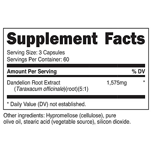 Nutricost Dandelion Root 525mg 180 Capsules - 1575mg Serving, N...