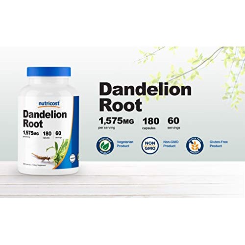 Nutricost Dandelion Root 525mg 180 Capsules - 1575mg Serving, N...