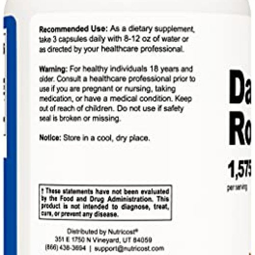 Nutricost Dandelion Root 525mg 180 Capsules - 1575mg Serving, N...