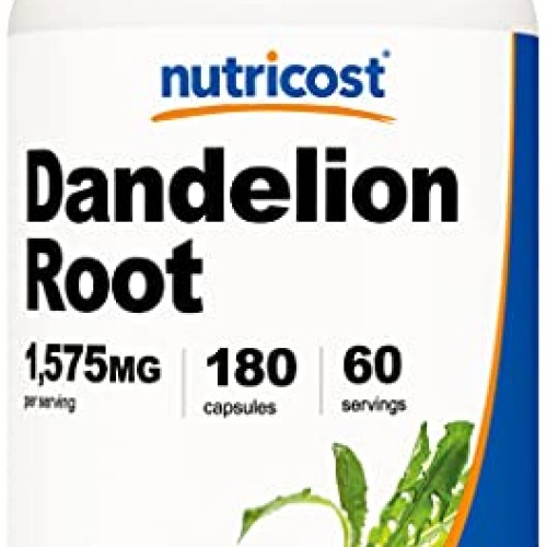 Nutricost Dandelion Root 525mg 180 Capsules - 1575mg Serving, N...
