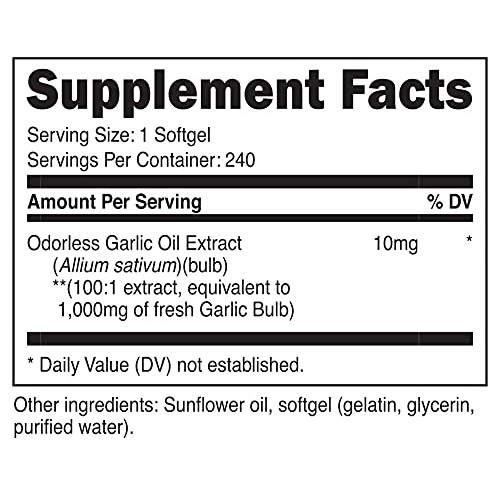 Nutricost Garlic 1000mg, 240 Softgels - Premium, High Potency, Gl...
