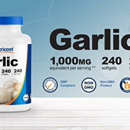Nutricost Garlic 1000mg, 240 Softgels - Premium, High Potency, Gl...