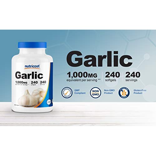 Nutricost Garlic 1000mg, 240 Softgels - Premium, High Potency, Gl...