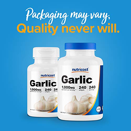 Nutricost Garlic 1000mg, 240 Softgels - Premium, High Potency, Gl...