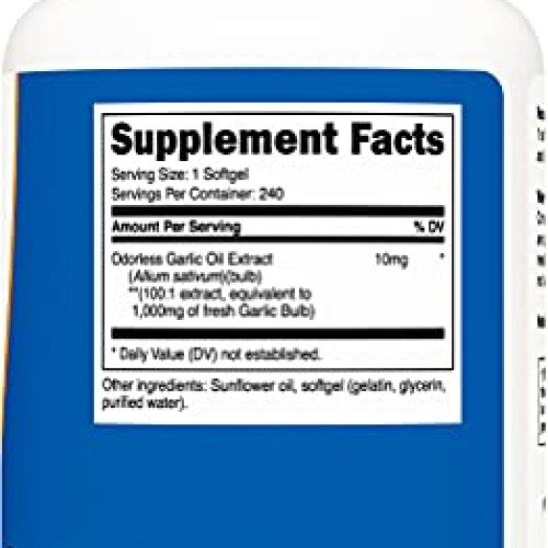 Nutricost Garlic 1000mg, 240 Softgels - Premium, High Potency, Gl...