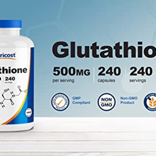 Nutricost Glutathione Capsules 500mg, 240 Capsules - Gluten Free,...