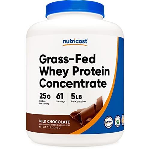 Nutricost Grass-Fed Whey Protein Concentrate Chocolate 5LBS - U...