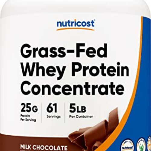 Nutricost Grass-Fed Whey Protein Concentrate Chocolate 5LBS - U...
