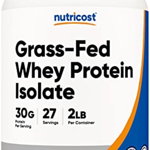 Nutricost Grass-Fed Whey Protein Isolate Unflavored 2LBS - Non-...