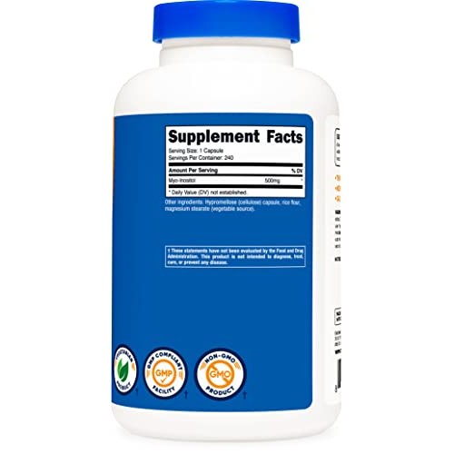 Nutricost Inositol Capsules 500mg, 240 Capsules - Veggie Capsules...