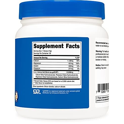 Nutricost Keto BHB Exogenous Ketones 4-in-1 30 Serv 12g Beta-Hy...