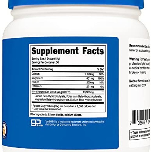 Nutricost Keto BHB Exogenous Ketones 4-in-1 30 Serv 12g Beta-Hy...