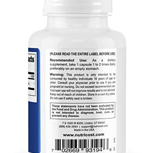 Nutricost L-Theanine 200mg, 120 Capsules - Double Strength