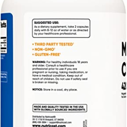 Nutricost Magnesium Citrate 420mg, 120 Servings 210mg Per Capsul...