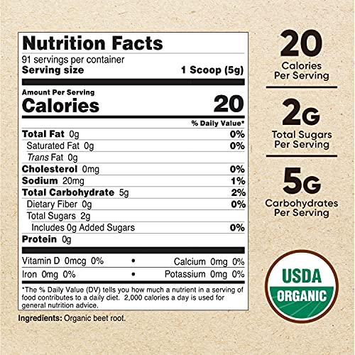 Nutricost Organic Beet Root Powder 1 LB - Superfood, Certified US...