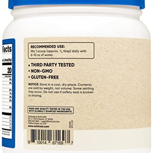 Nutricost Organic Beet Root Powder 1 LB - Superfood, Certified US...