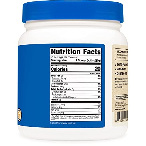 Nutricost Organic Beet Root Powder 1 LB - Superfood, Certified US...