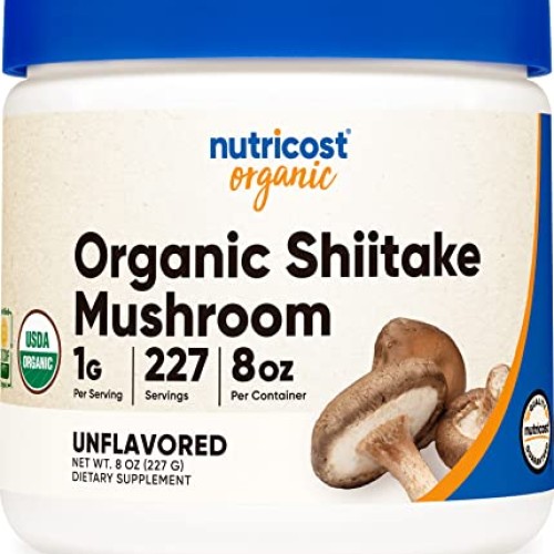 Nutricost Organic Shiitake Mushroom Powder 8oz - 100% Organic Cer...