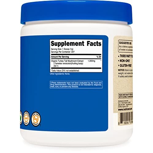 Nutricost Organic Turkey Tail Mushroom Powder 8 oz, 50:1 Extract ...