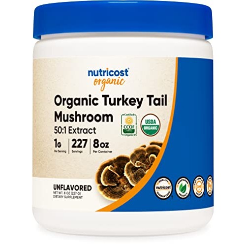 Nutricost Organic Turkey Tail Mushroom Powder 8 oz, 50:1 Extract ...