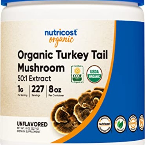 Nutricost Organic Turkey Tail Mushroom Powder 8 oz, 50:1 Extract ...