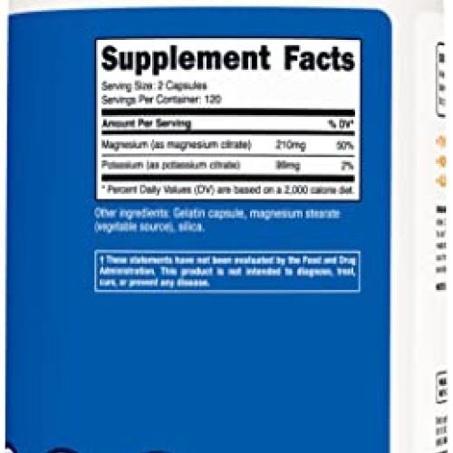 Nutricost Potassium 99 mg Magnesium 210 mg Citrates, 240 Caps...