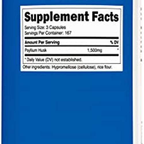 Nutricost Psyllium Husk 500mg, 500 Capsules - 1500mg Per Serving,...