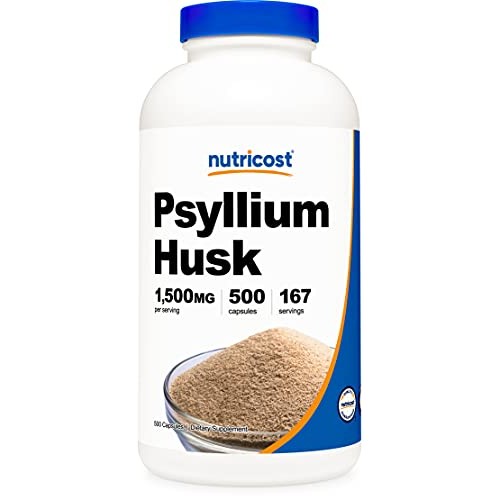 Nutricost Psyllium Husk 500mg, 500 Capsules - 1500mg Per Serving,...