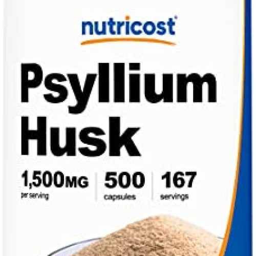 Nutricost Psyllium Husk 500mg, 500 Capsules - 1500mg Per Serving,...