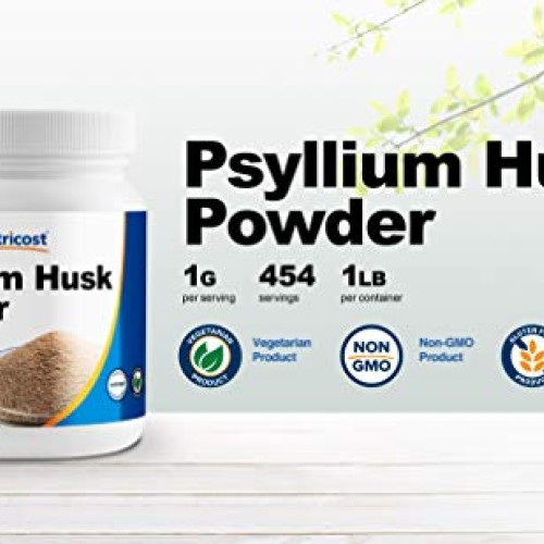 Nutricost Psyllium Husk Ground Powder 1lbs - Gluten Free and No...
