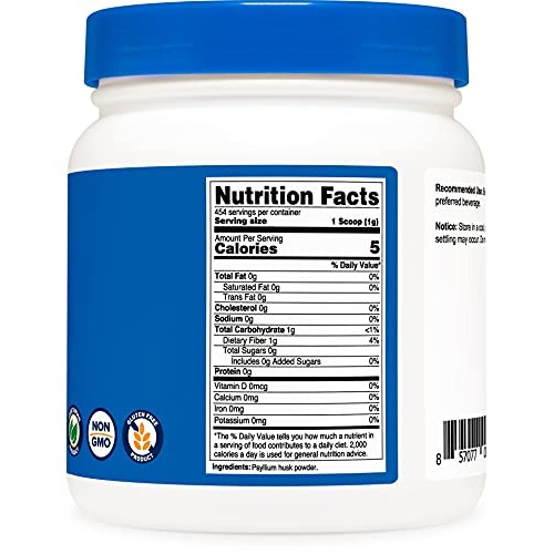 Nutricost Psyllium Husk Ground Powder 1lbs - Gluten Free and No...