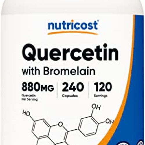 Nutricost Quercetin 880mg, 240 Vegetarian Capsules with Bromelain...