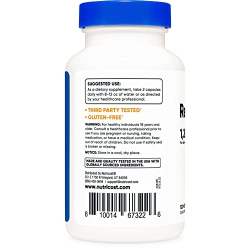 Nutricost Red Yeast Rice 1200mg, 120 Capsules - 60 Serv, Veggie C...