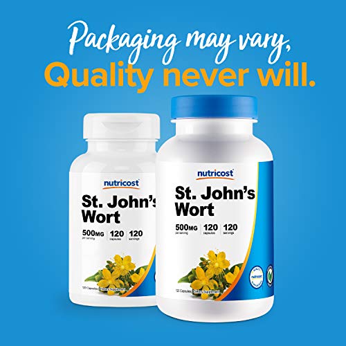 Nutricost St John’s Wort Capsules 500mg 120 Capsules- Gluten Fr...
