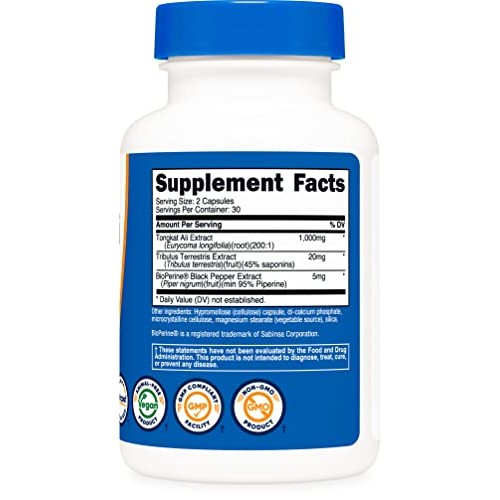 Nutricost Tongkat Ali 1,000mg 60 Capsules - with Tribulus Terrest...