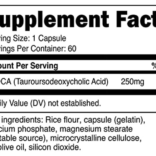 Nutricost Tudca 250mg, 60 Capsules Tauroursodeoxycholic Acid - ...