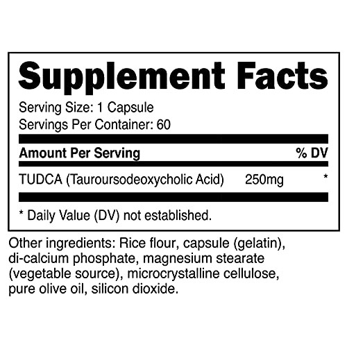 Nutricost Tudca 250mg, 60 Capsules Tauroursodeoxycholic Acid - ...