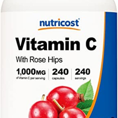 Nutricost Vitamin C with Rose Hips 1025mg, 240 Capsules - Vitamin...