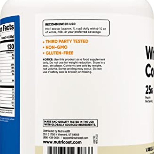Nutricost Whey Protein Concentrate Vanilla 5LBS