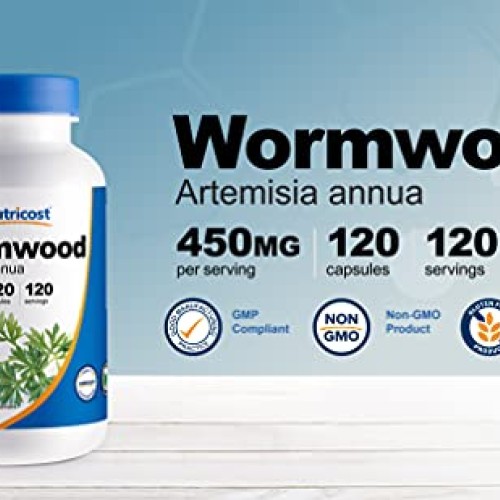 Nutricost Wormwood Capsules 450mg 120 Capsules - Vegetarian Caps,...