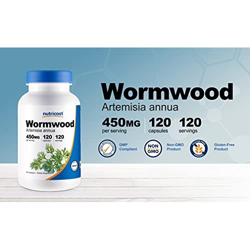 Nutricost Wormwood Capsules 450mg 120 Capsules - Vegetarian Caps,...