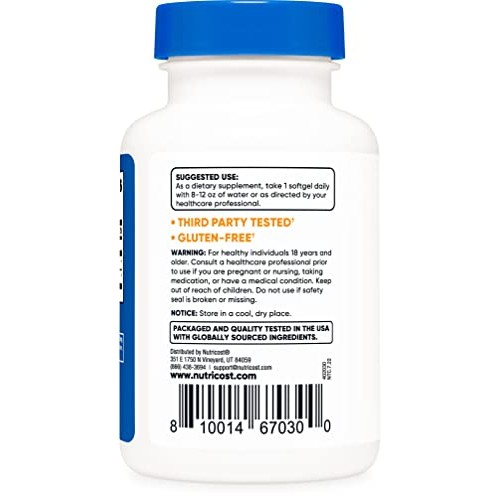 Nutricost Zeaxanthin with Lutein 20mg, 120 Softgels - Potent, Non...