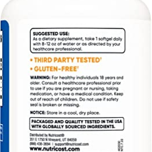 Nutricost Zeaxanthin with Lutein 20mg, 120 Softgels - Potent, Non...