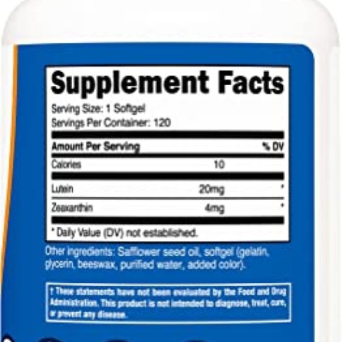 Nutricost Zeaxanthin with Lutein 20mg, 120 Softgels - Potent, Non...