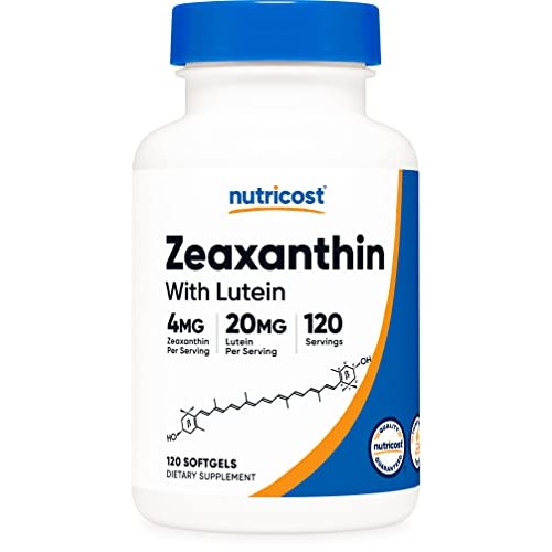 Nutricost Zeaxanthin with Lutein 20mg, 120 Softgels - Potent, Non...