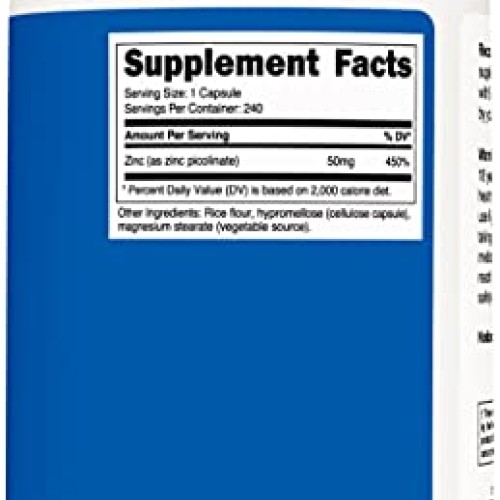 Nutricost Zinc Picolinate 50mg, 240 Vegetarian Capsules - Gluten ...